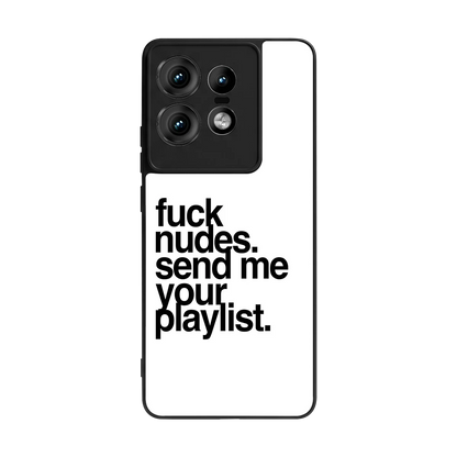 Playlist back phone cover | glass case for motorola edge 50 pro