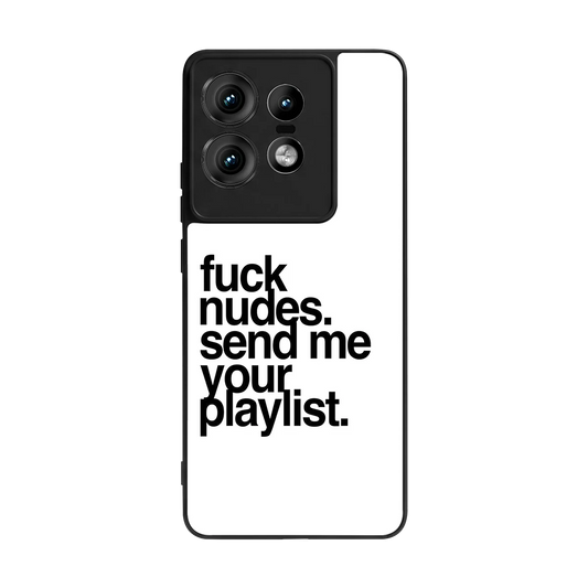 Playlist back phone cover | glass case for motorola edge 50 pro