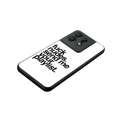 Playlist stylish phone case for motorola edge 50 pro | glossy glass and slim fit
