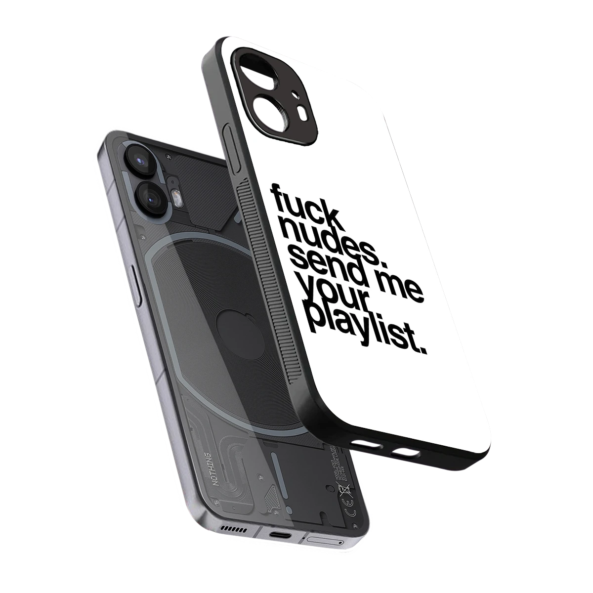 Playlist sleek nothing phone 2 cover with tempered glass back and TPU edges