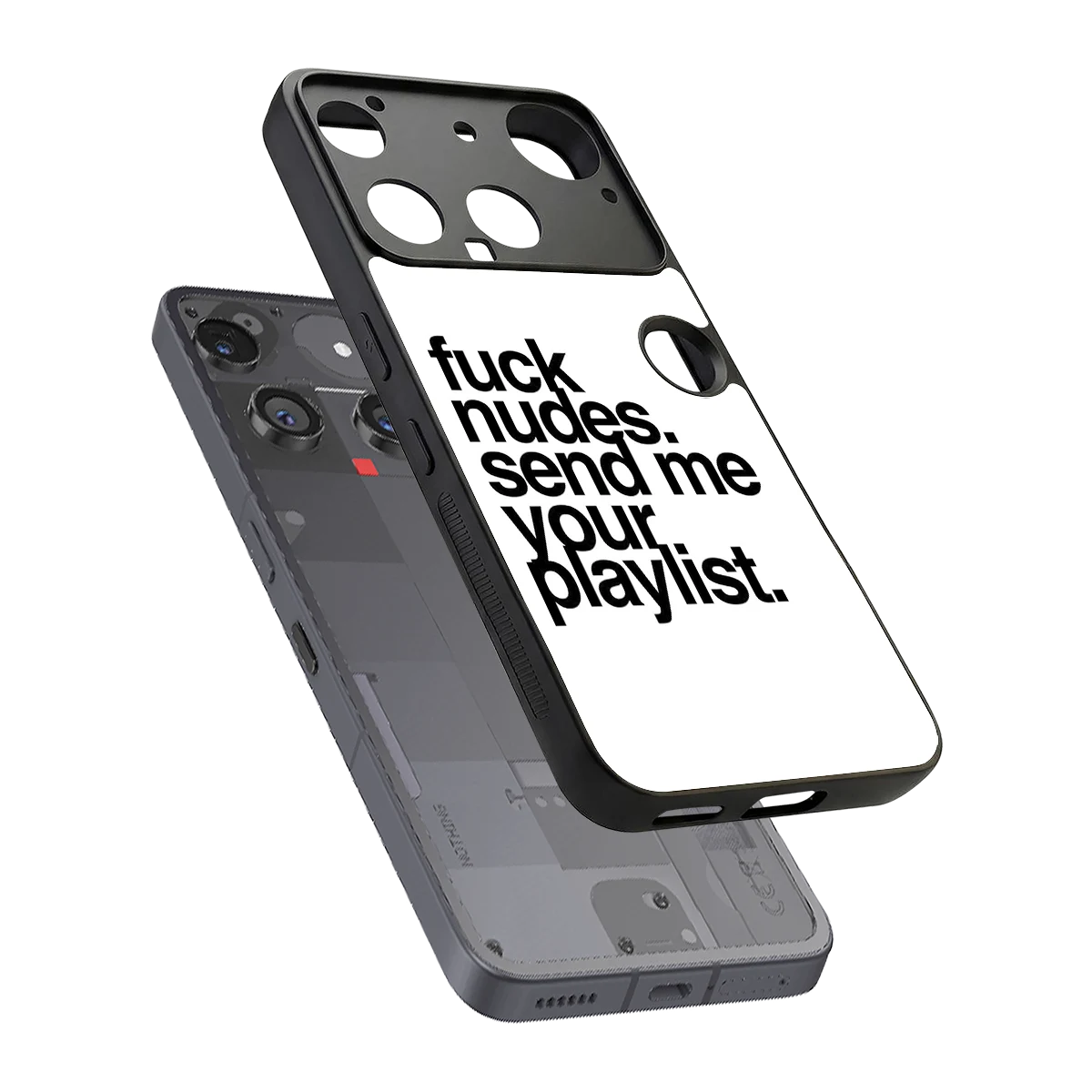 Playlist sleek nothing phone 3 cover with tempered glass back and TPU edges