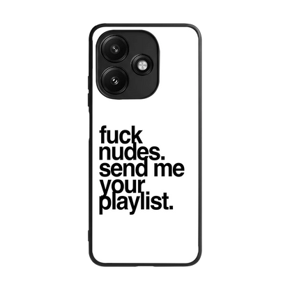 Playlist back phone cover | glass case for redmi 12 5g