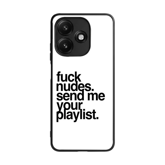 Playlist back phone cover | glass case for redmi 12 5g