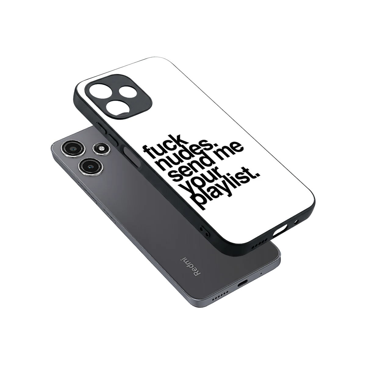 Playlist sleek redmi 12 5g cover with tempered glass back and TPU edges