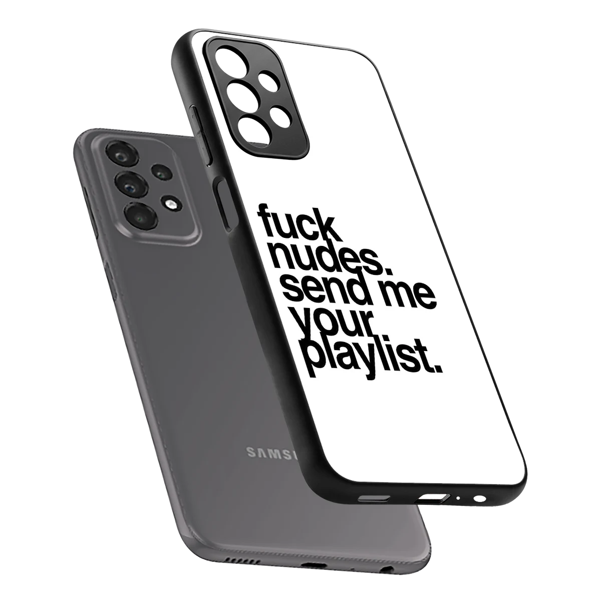 Playlist sleek samsung galaxy a23 cover with tempered glass back and TPU edges
