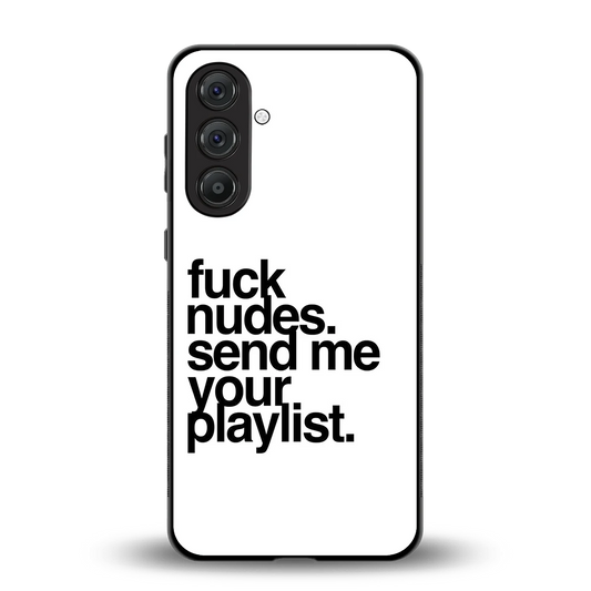 Playlist back phone cover | glass case for samsung galaxy m36 5g