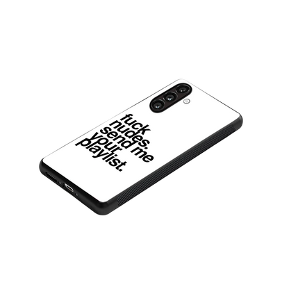 Playlist stylish phone case for samsung galaxy a55 5g | glossy glass and slim fit