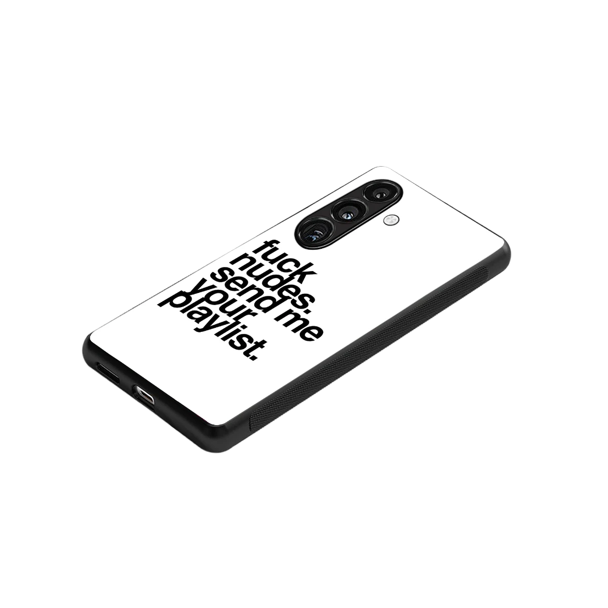 Playlist stylish phone case for samsung galaxy s24 fe | glossy glass and slim fit