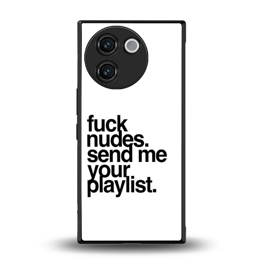 Playlist back phone cover | glass case for vivo v30e