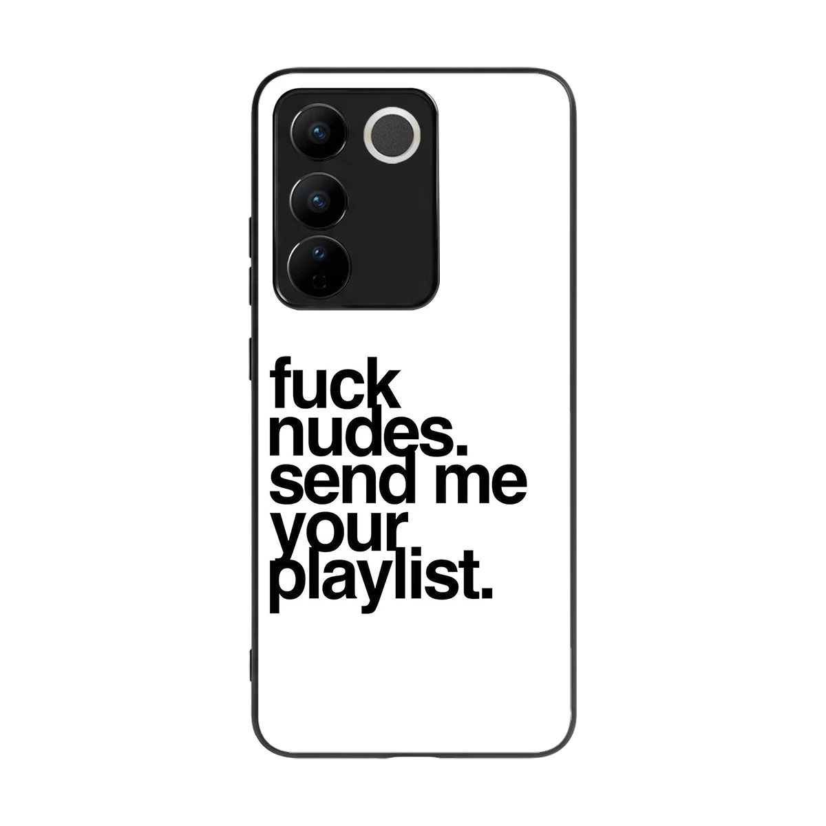 Playlist back phone cover | glass case for vivo v27 5g