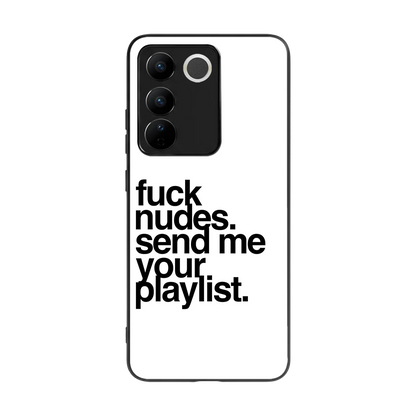 Playlist back phone cover | glass case for vivo v27 5g