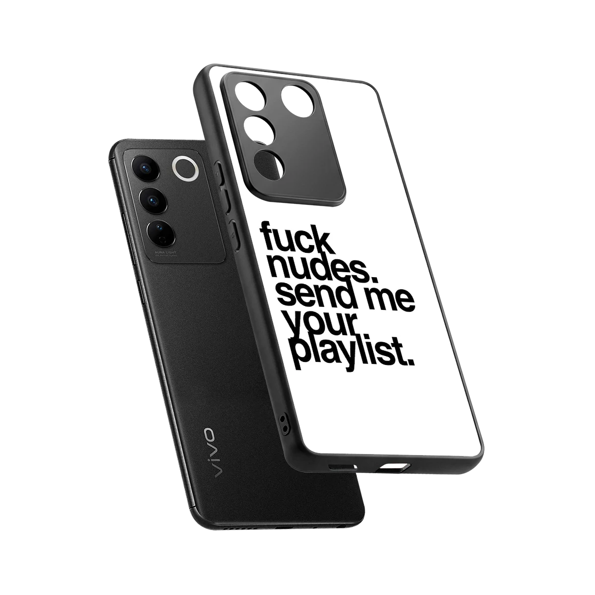 Playlist sleek vivo v27 5g cover with tempered glass back and TPU edges