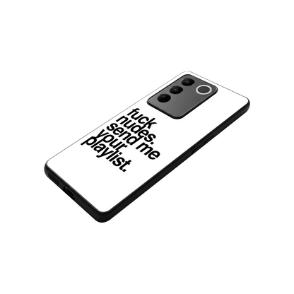 Playlist stylish phone case for vivo v27 5g | glossy glass and slim fit