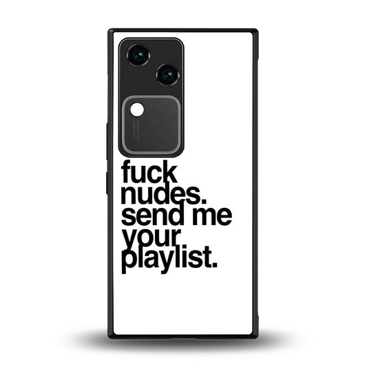 Playlist back phone cover | glass case for vivo v30