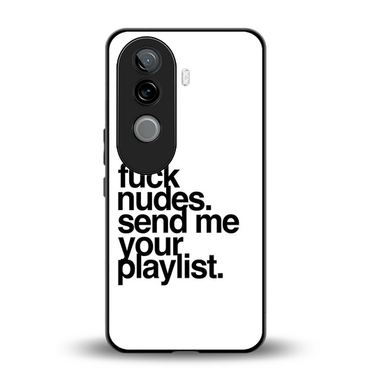 Playlist back phone cover | glass case for vivo v40e
