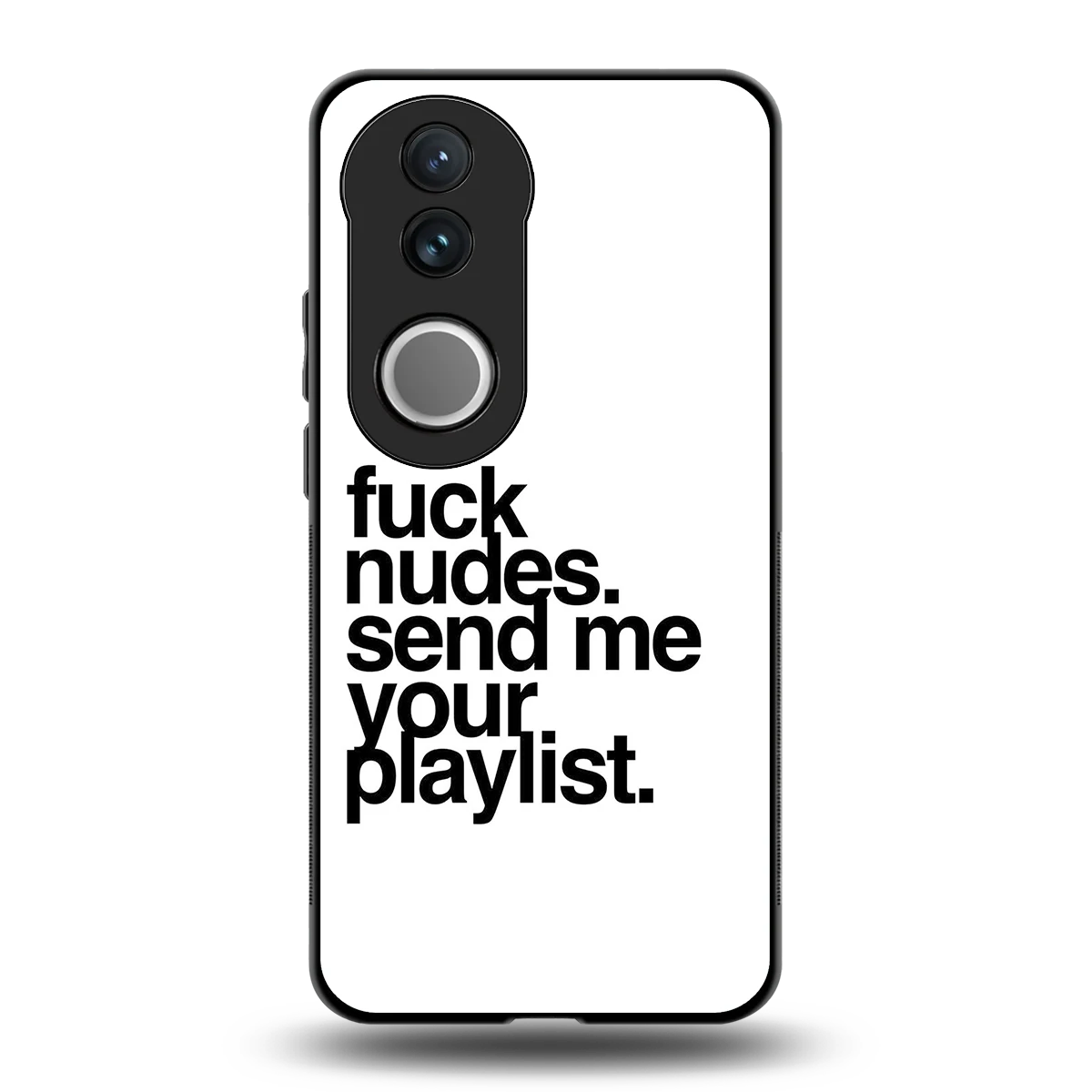 Playlist back phone cover | glass case for vivo v50