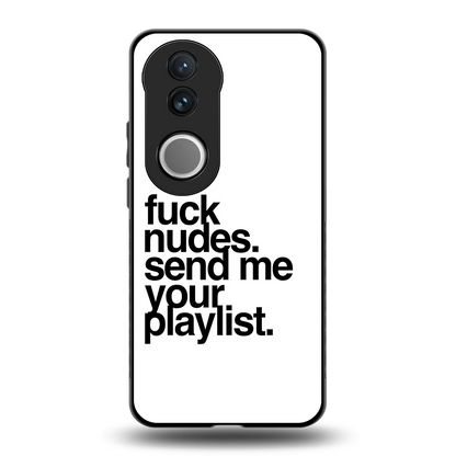 Playlist back phone cover | glass case for vivo v50