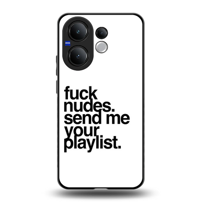 Playlist back phone cover | glass case for vivo v60