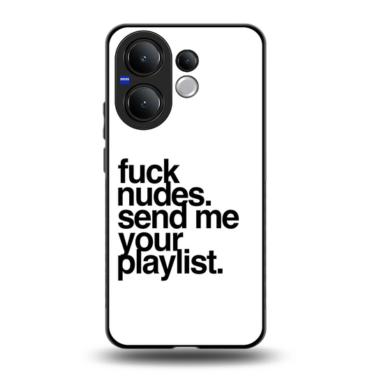 Playlist back phone cover | glass case for vivo v60