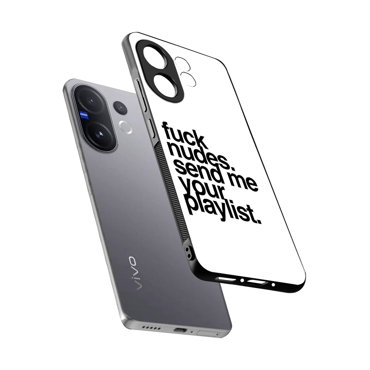 Playlist sleek vivo v60 cover with tempered glass back and TPU edges