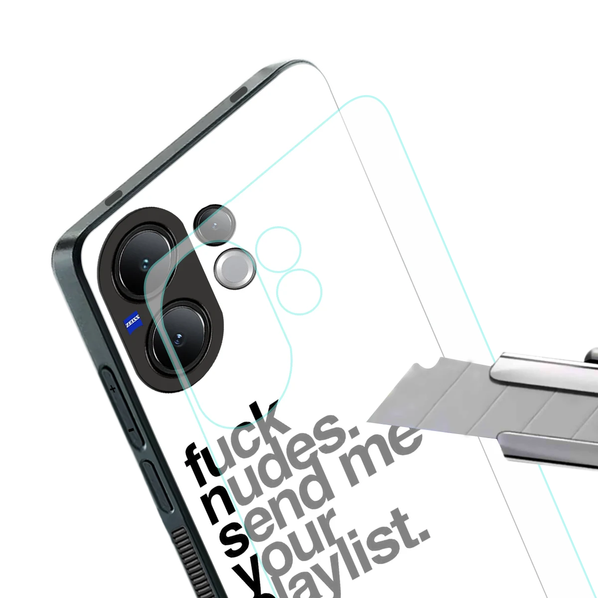 Playlist stylish phone case for vivo v60 | glossy glass and slim fit