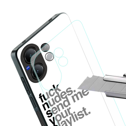 Playlist stylish phone case for vivo v60 | glossy glass and slim fit