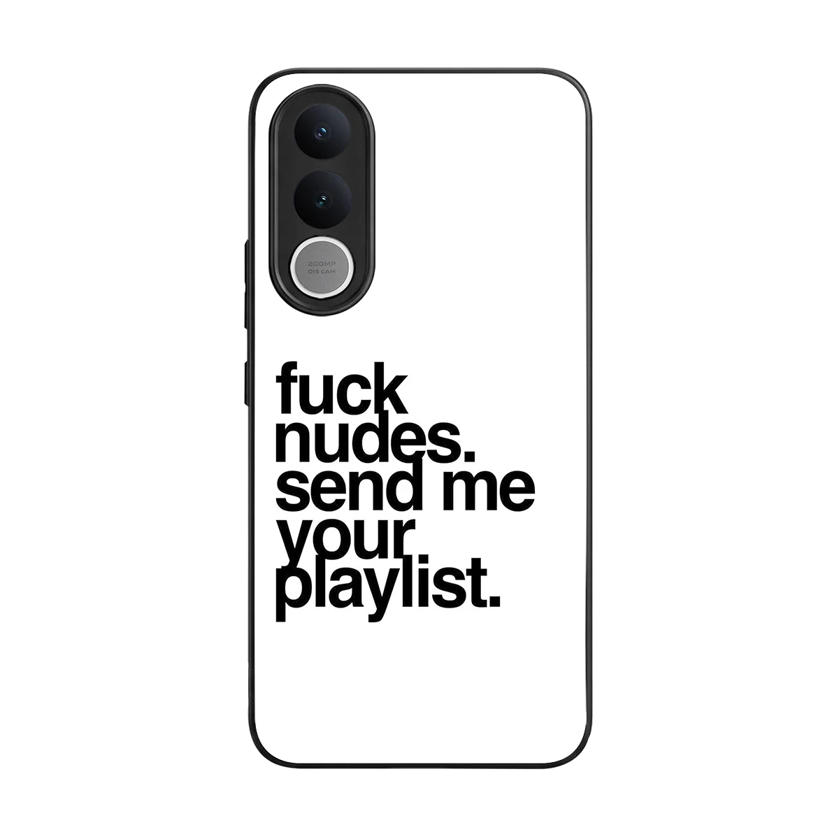 Playlist back phone cover | glass case for vivo v70 fe
