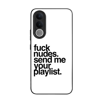 Playlist back phone cover | glass case for vivo v70 fe