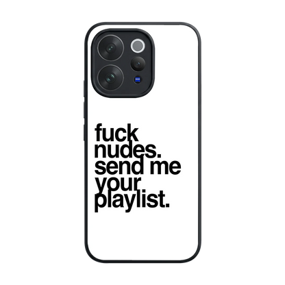 Playlist back phone cover | glass case for vivo v70 elite