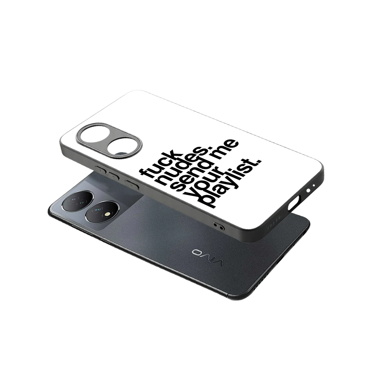 Playlist sleek Vivo-y100 cover with tempered glass back and TPU edges