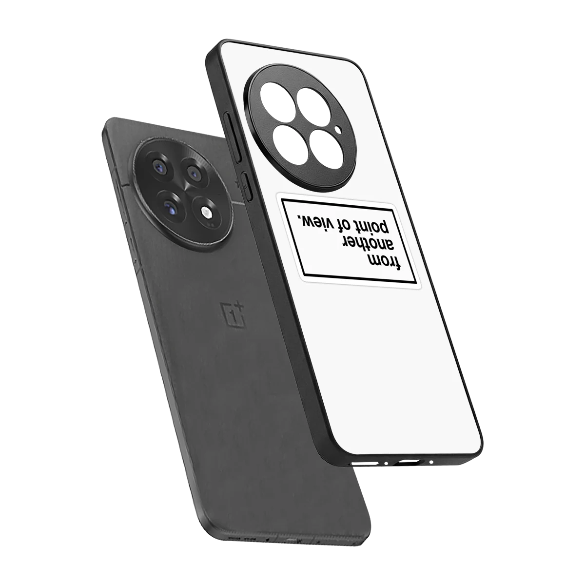 Point Of View White Edition sleek oneplus 13 cover with tempered glass back and TPU edges