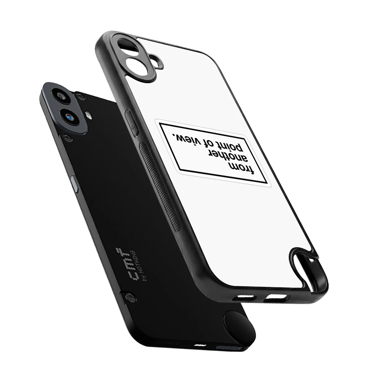 Point Of View White Edition sleek cmf nothing phone 1 cover with tempered glass back and TPU edges