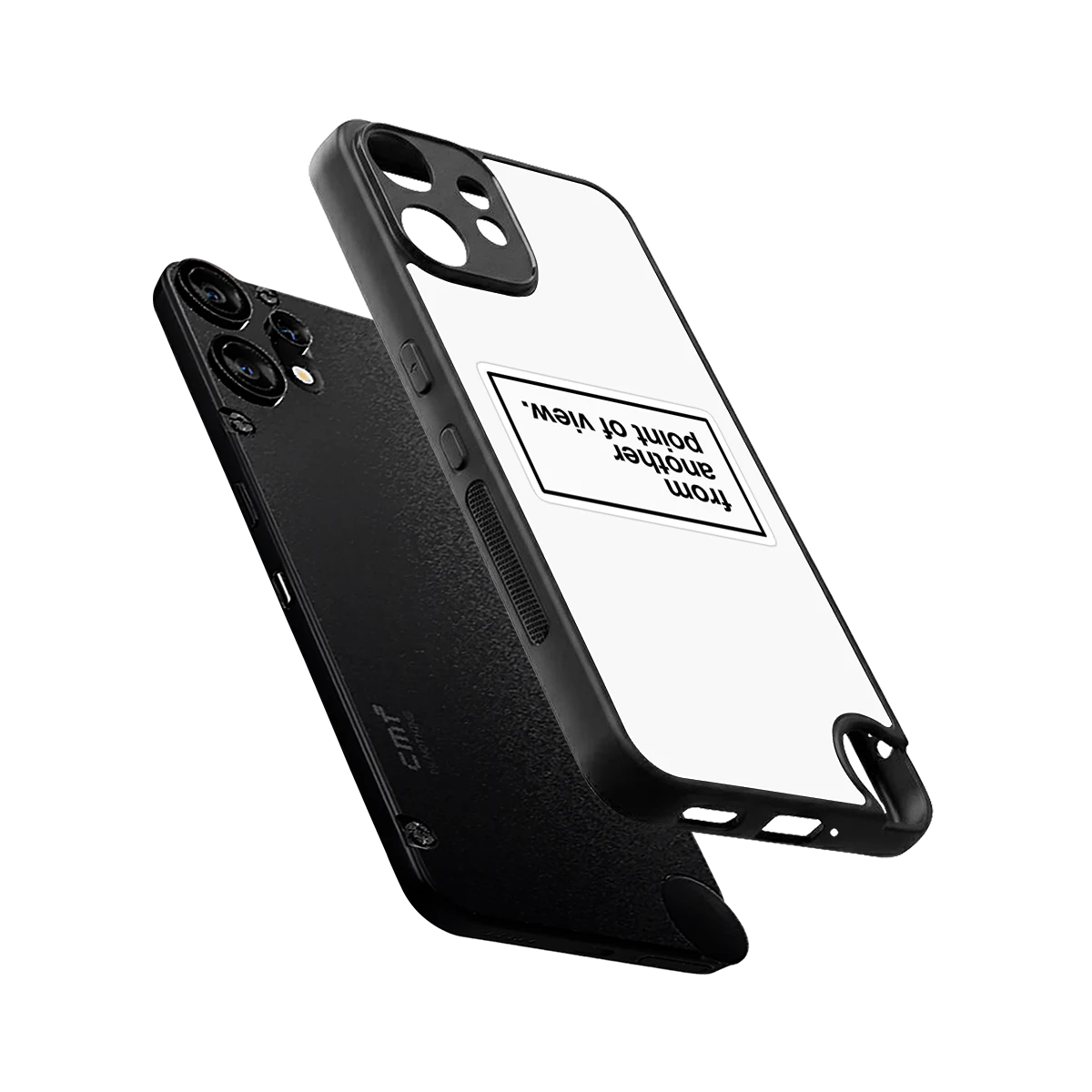 Point Of View White Edition sleek cmf nothing phone 2 pro cover with tempered glass back and TPU edges