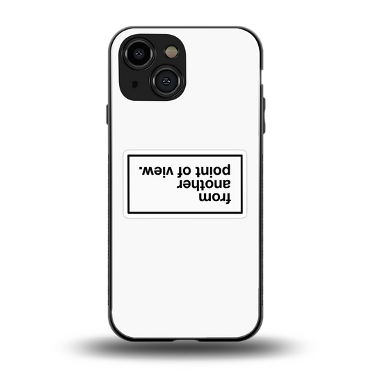 Point Of View White Edition back phone cover | glass case for iphone 13 mini