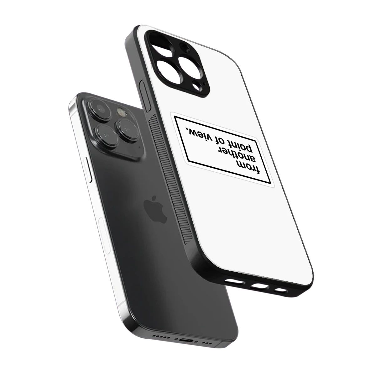 Point Of View White Edition sleek iphone 15 pro max cover with tempered glass back and TPU edges
