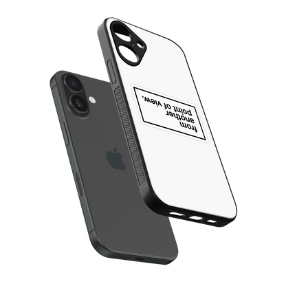 Point Of View White Edition sleek iphone 16 plus cover with tempered glass back and TPU edges