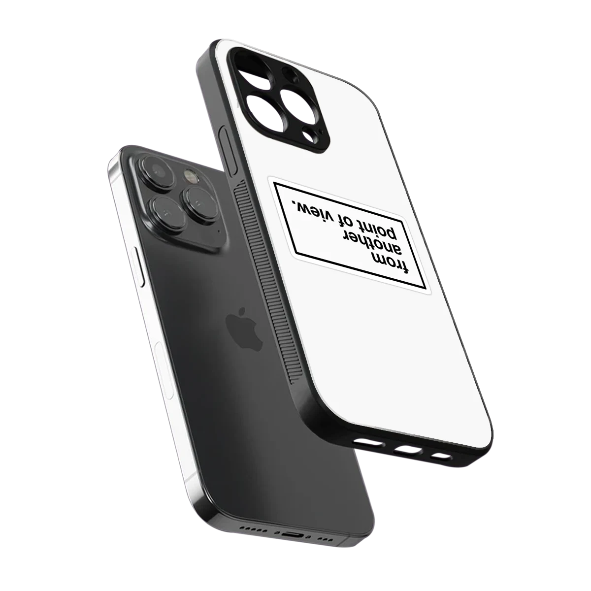 Point Of View White Edition sleek iphone 16 pro max cover with tempered glass back and TPU edges
