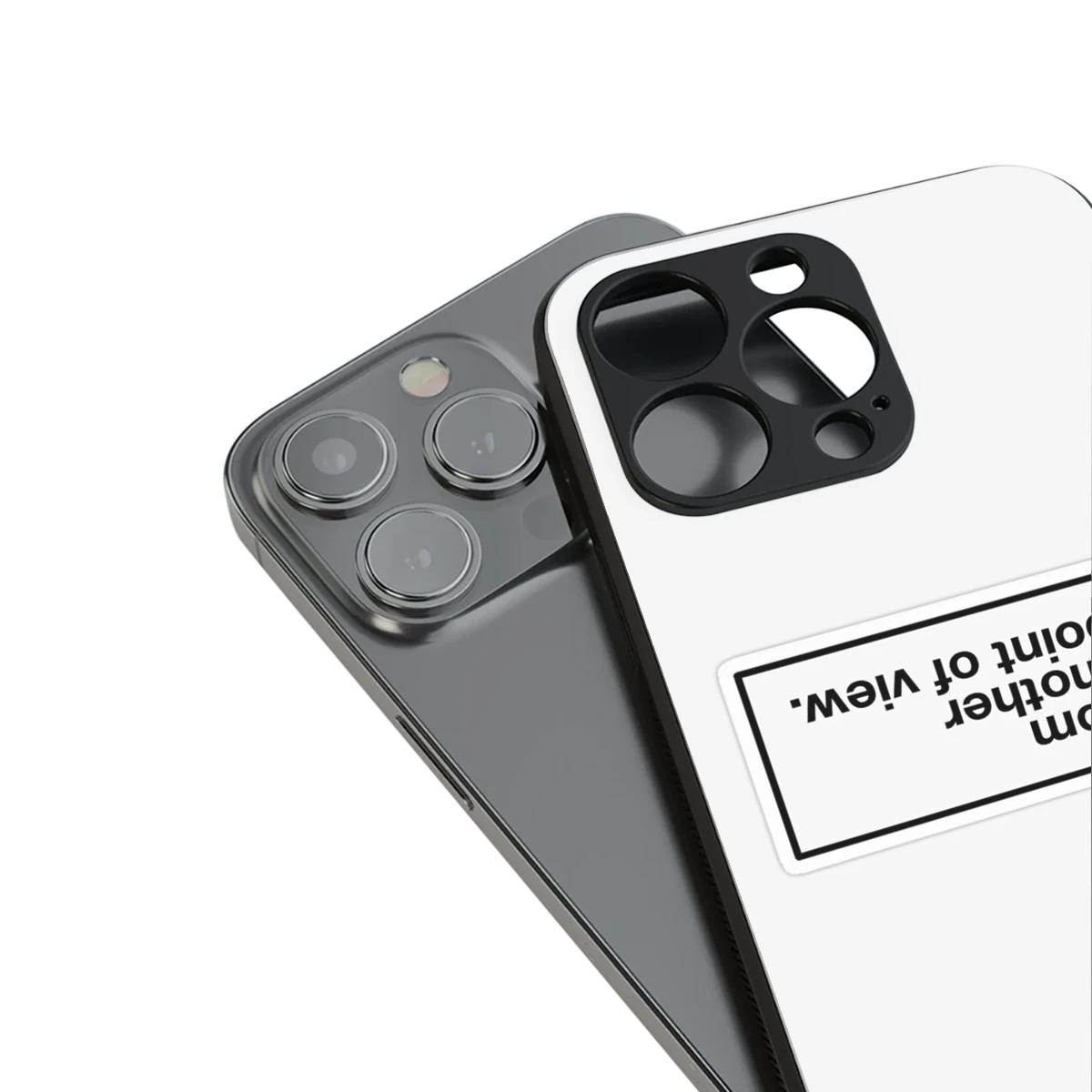 Point Of View White Edition stylish phone case for iphone 12 mini | glossy glass and slim fit