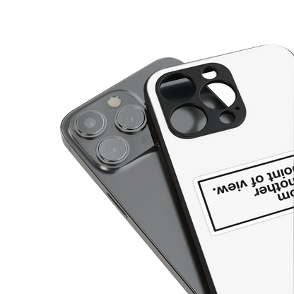 Point Of View White Edition stylish phone case for iphone 15 pro max | glossy glass and slim fit