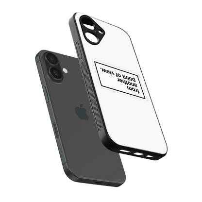 Point Of View White Edition sleek iPhone 16 cover with tempered glass back and TPU edges