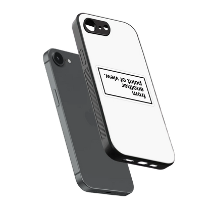 Point Of View White Edition sleek iphone 16e cover with tempered glass back and TPU edges