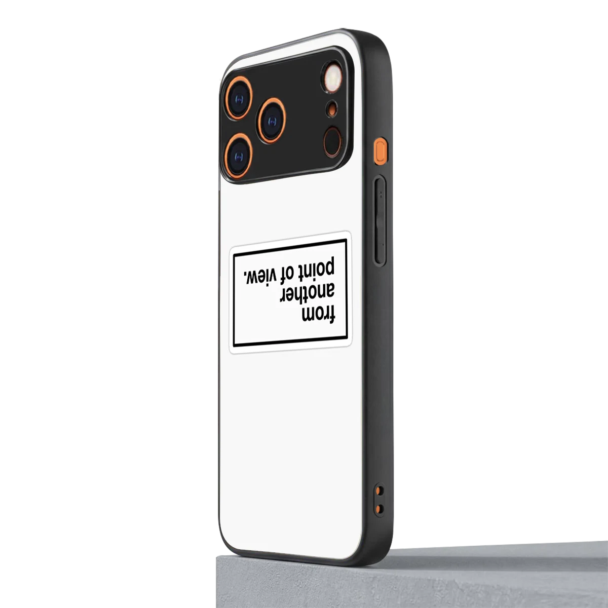 Point Of View White Edition iphone 17 pro mobile cover | shockproof glass phone case