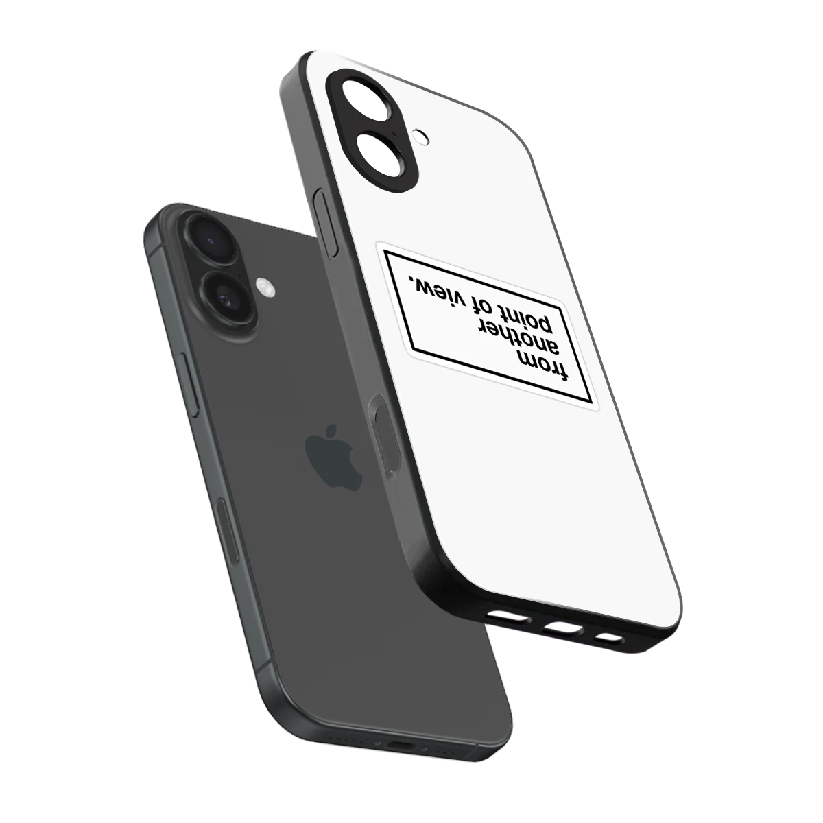 Point Of View White Edition sleek iphone 17 cover with tempered glass back and TPU edges