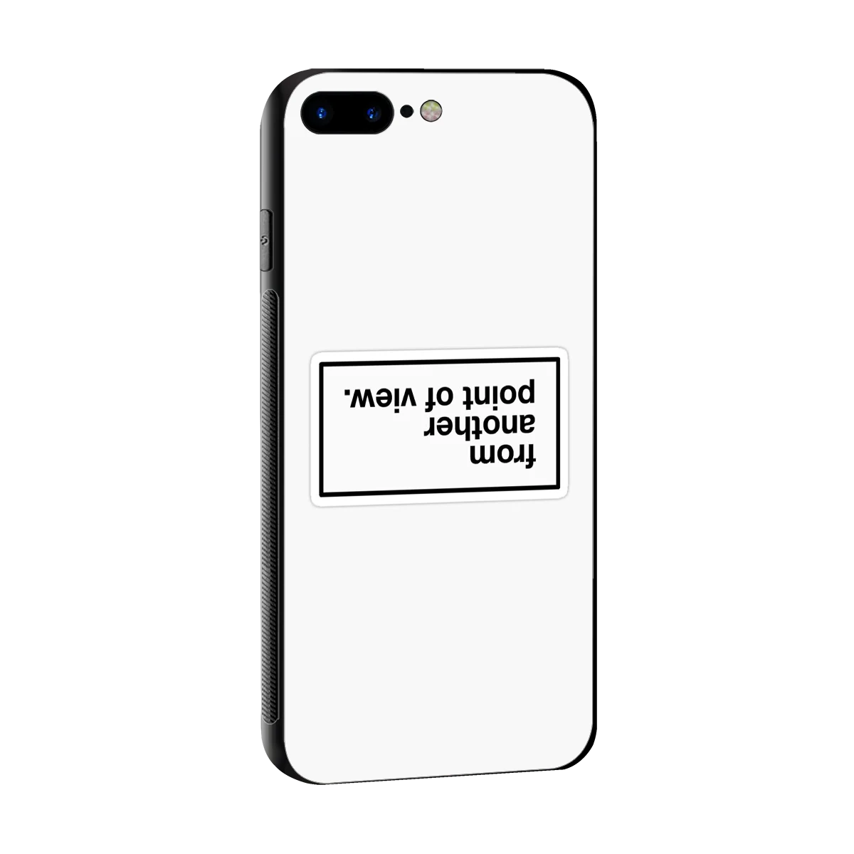 Point Of View White Edition sleek iphone 8 plus cover with tempered glass back and TPU edges