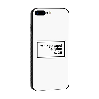 Point Of View White Edition sleek iphone 8 plus cover with tempered glass back and TPU edges