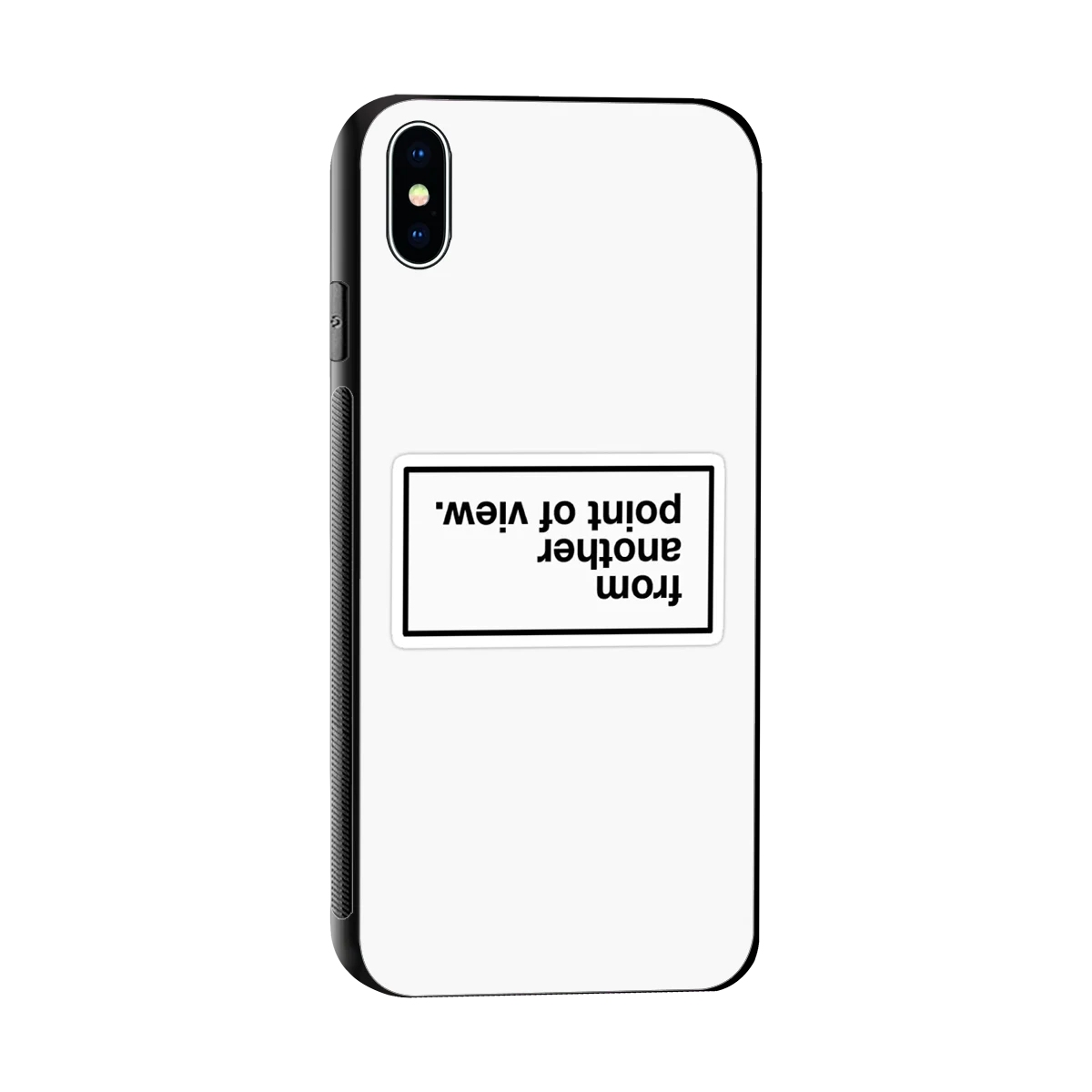 Point Of View White Edition sleek iphone xs max cover with tempered glass back and TPU edges