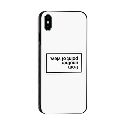 Point Of View White Edition sleek iphone xs max cover with tempered glass back and TPU edges
