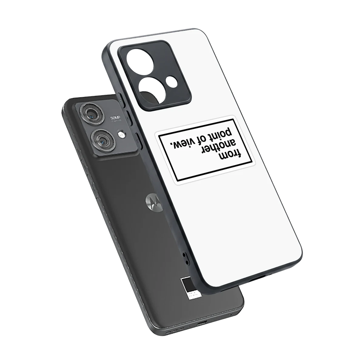 Point Of View White Edition sleek motorola edge 40 neo 5g cover with tempered glass back and TPU edges