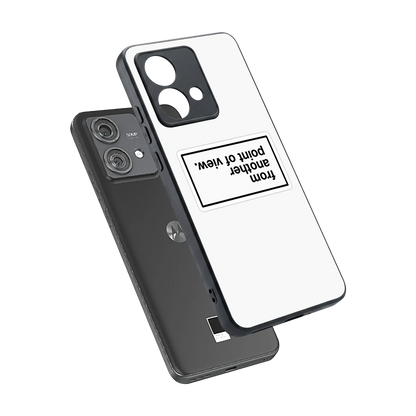 Point Of View White Edition sleek motorola edge 40 neo 5g cover with tempered glass back and TPU edges