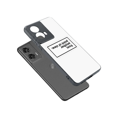 Point Of View White Edition sleek motorola edge 50 fusion cover with tempered glass back and TPU edges